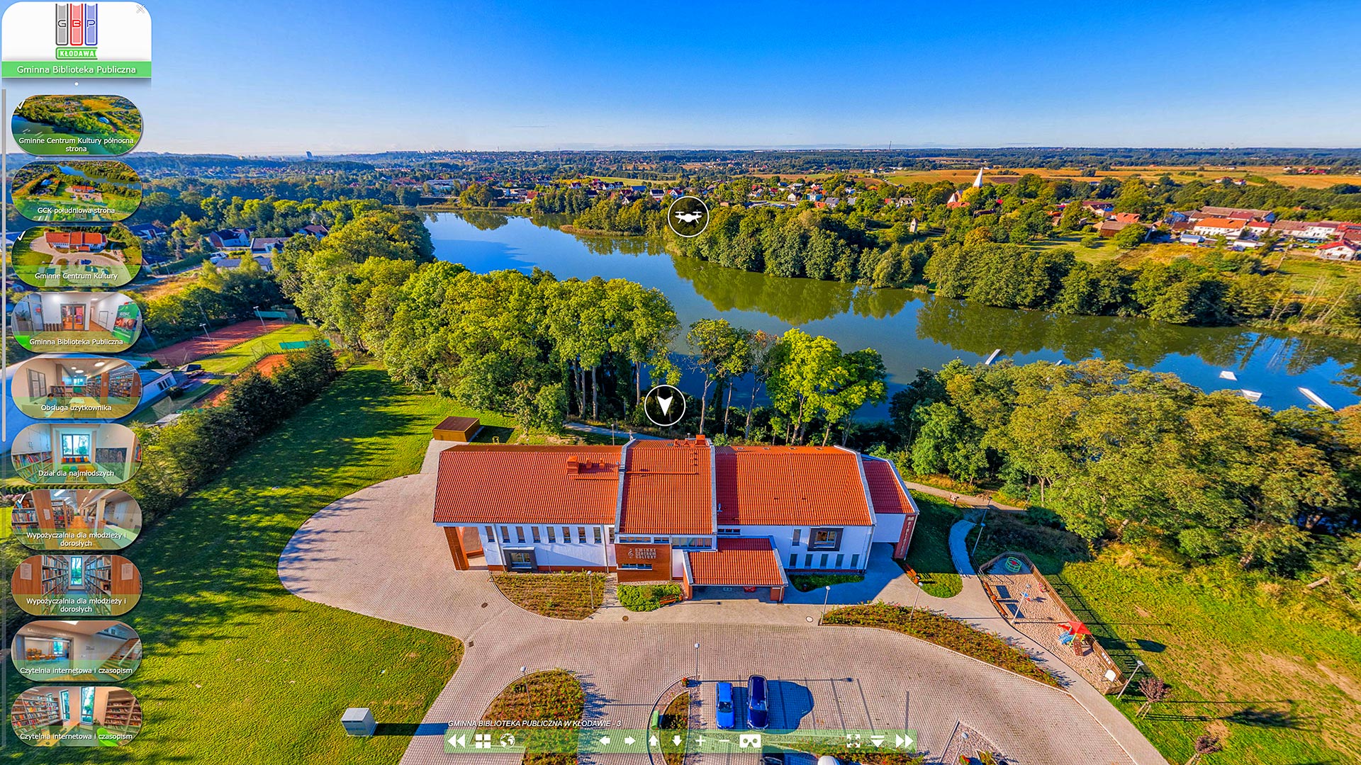 Gminna Biblioteka Publiczna w Kłodawie — podgląd spaceru wirtualnego